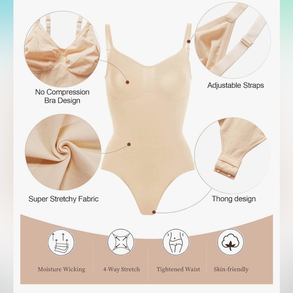 NWT Shaperx Shape-wear Thong Bodysuit - Picture 2 of 7